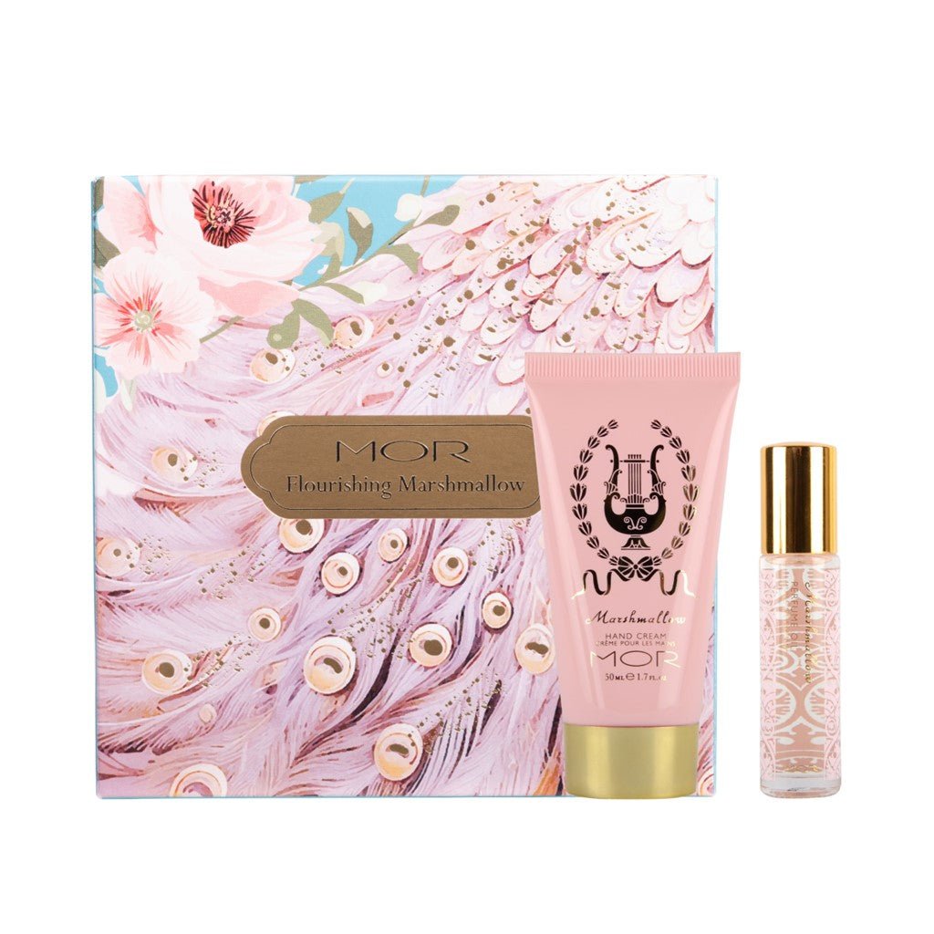 MOR Flourishing Marshmallow Hand Cream & Perfume Oil Set