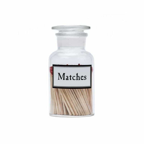 Accessories - Matches - Clear Apothecary Glass With Striker Paper