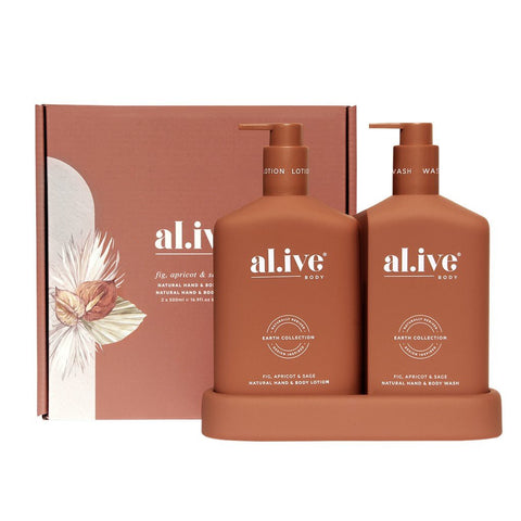 Al.ive Body - Wash & Lotion Duo + Tray - Fig, Apricot & Sage