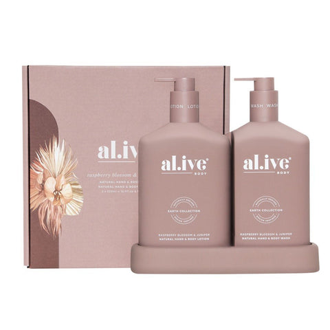 Al.ive Body - Wash & Lotion Duo + Tray - Raspberry Blossom & Juniper