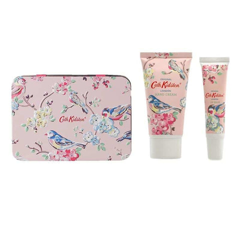Cath Kidston - Hand Cream & Lip Balm Tin - Blossom Birds Pink