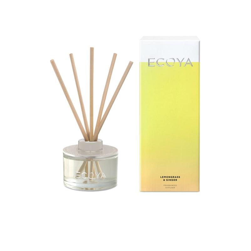ECOYA - Mini Reed Diffuser 50ml - Lemongrass & Ginger - Oscura - Bath, Body & Home Fragrance