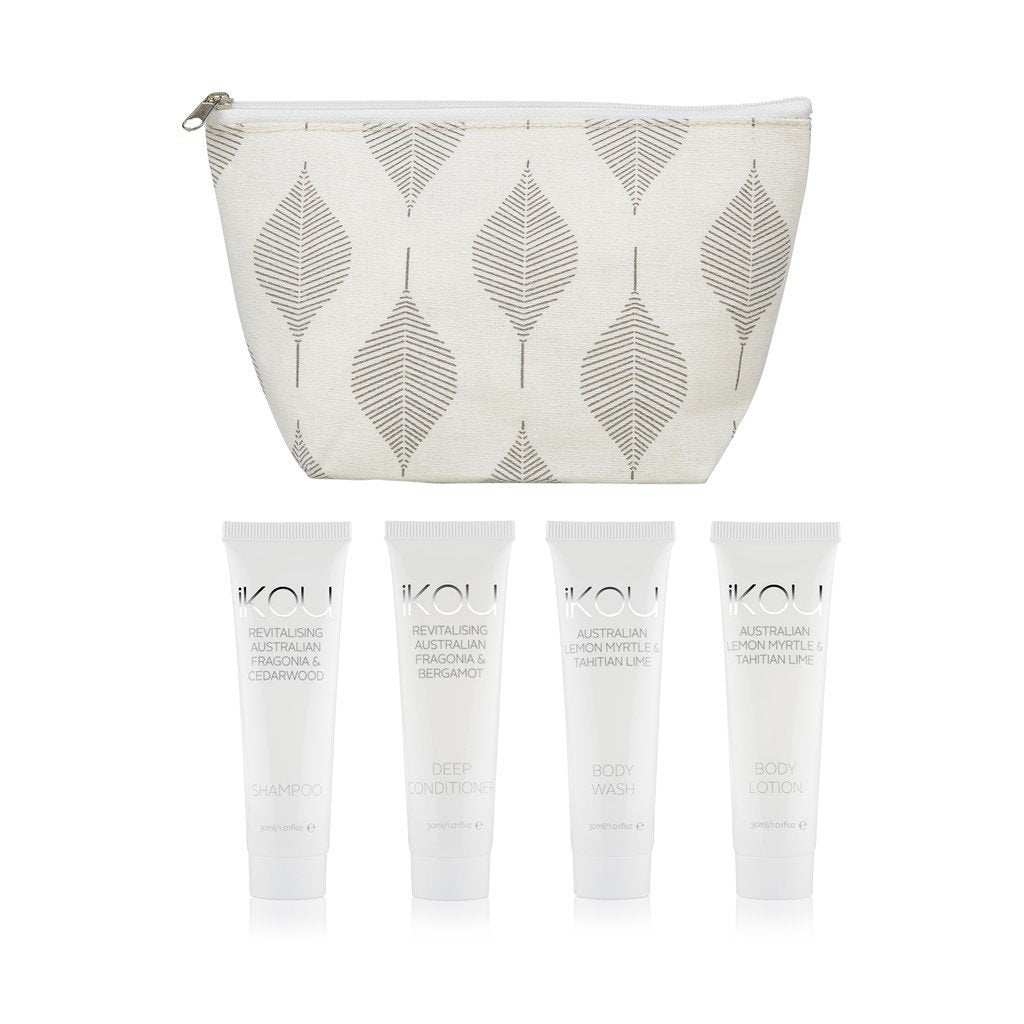 iKOU Travel Pack  - Shampoo, Conditioner, Body Wash & Lotion