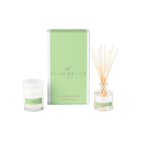 Palm Beach Collection Mini Candle & Diffuser Set - Jasmine & Lime