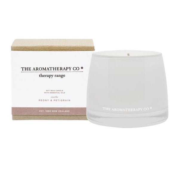 The Aromatherapy Co. - Therapy Range - Soothe - Soy Wax Candle 260g - Peony & Petigrain