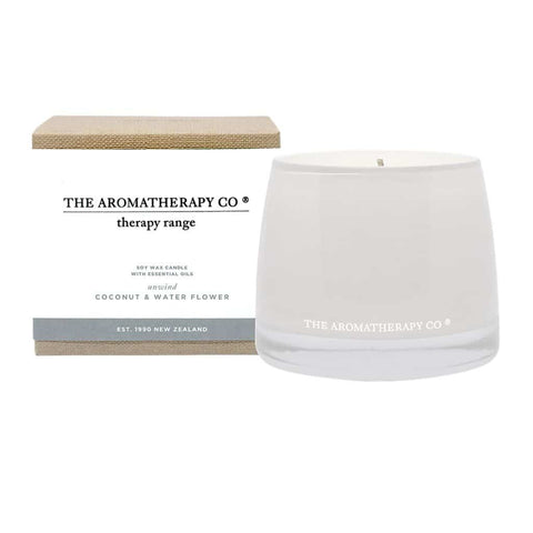 The Aromatherapy Co. - Therapy Range - Unwind - Soy Wax Candle 260g - Coconut & Water Flower