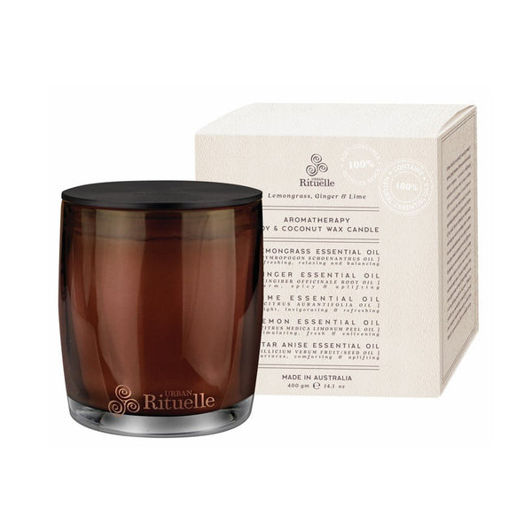 Urban Rituelle Natural Remedy Candle 400g - Lemongrass, Ginger & Lime