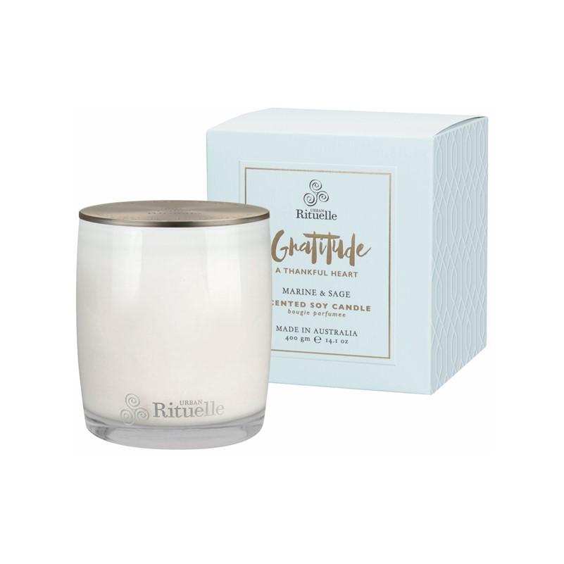 Urban Rituelle - Scented Offerings - Gratitude - Scented Soy Candle 400g - Marine & Sage
