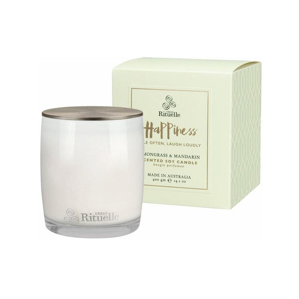 Urban Rituelle - Scented Offerings - Happiness - Scented Soy Candle 400g - Lemongrass & Mandarin